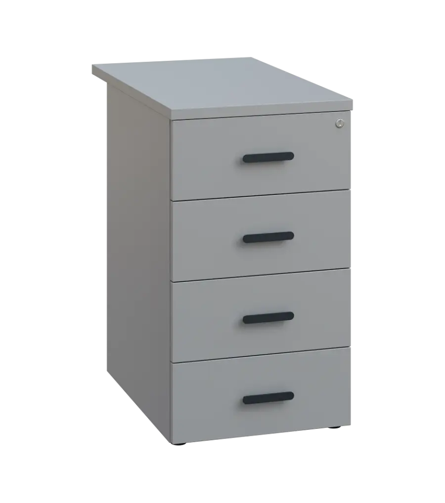 LKC 2 - 71 kontejner přístavný, 4-zásuvkový, deska 25 mm, centrální zámek, šedá